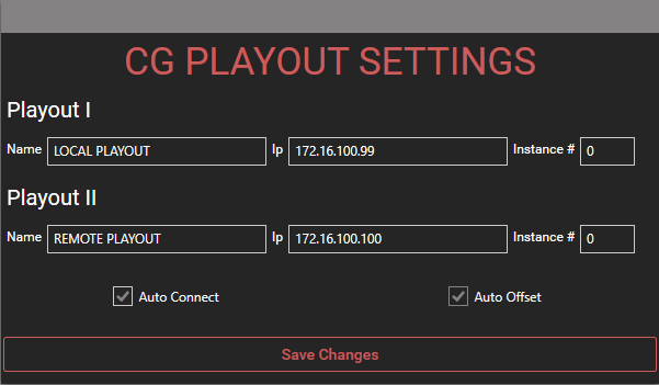 Manage CG setting from a location.