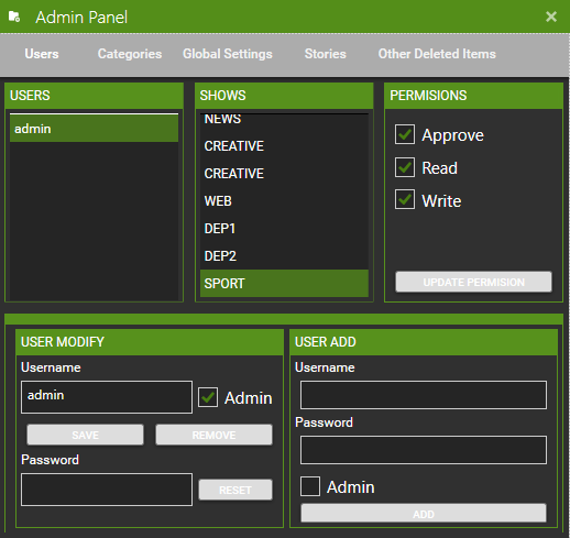 Create/Edit organisation categories for better management.